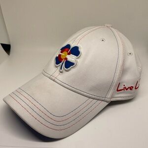 BLACK CLOVER LIVE LUCKY COLORADO FLAG GOLF HAT CAP  FLEXFIT Size L/XL WHITE